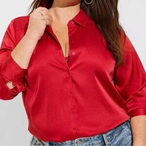 Torrid Satin Button Down